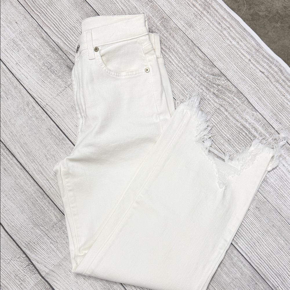 7 For All Mankind Cropped Alexa Off -White Jeans